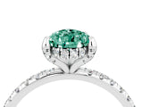 White gold Pear Cut Diamond Solitaire Ring with Four-Prong Setting and Pavé Band_4
