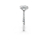 White gold Pear Cut Diamond Solitaire Ring with Four-Prong Setting and Pavé Band_5