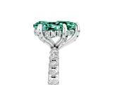 White gold Pear Cut Diamond Solitaire Ring with Four-Prong Setting and Pavé Band_5