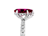 White gold Pear Cut Diamond Solitaire Ring with Four-Prong Setting and Pavé Band_5