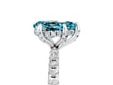 White gold Pear Cut Diamond Solitaire Ring with Four-Prong Setting and Pavé Band_5