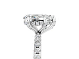 White gold Pear Cut Diamond Solitaire Ring with Four-Prong Setting and Pavé Band_5