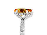 White gold Pear Cut Diamond Solitaire Ring with Four-Prong Setting and Pavé Band_5
