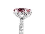 White gold Pear Cut Diamond Solitaire Ring with Four-Prong Setting and Pavé Band_5