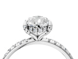 White gold Pear Cut Diamond Solitaire Ring with Four-Prong Setting and Pavé Band_7