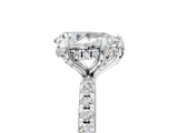 White gold Pear Cut Diamond Solitaire Ring with Four-Prong Setting and Pavé Band_8