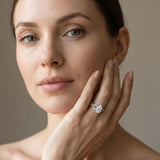 White gold Pear Cut Diamond Solitaire Ring with Four-Prong Setting and Twisted Pavé Band_72