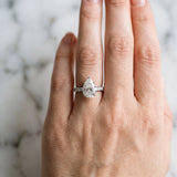 White gold Pear Cut Diamond Solitaire Ring with Pavé Accents and Four-Prong Setting_80