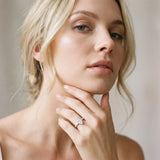 White gold Pear Cut Diamond Solitaire Ring with Pavé Accents and Four-Prong Setting_81