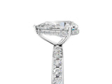 White gold Pear Cut Diamond Solitaire Ring with Pavé Band and Hidden Halo_25