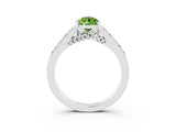 White gold Pear Cut Diamond Solitaire Ring with Pavé Band and Prong Setting_3