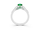 White gold Pear Cut Diamond Solitaire Ring with Pavé Band and Prong Setting_3