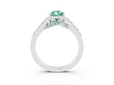 White gold Pear Cut Diamond Solitaire Ring with Pavé Band and Prong Setting_3