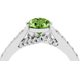 White gold Pear Cut Diamond Solitaire Ring with Pavé Band and Prong Setting_4
