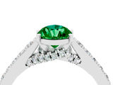 White gold Pear Cut Diamond Solitaire Ring with Pavé Band and Prong Setting_4