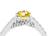 White gold Pear Cut Diamond Solitaire Ring with Pavé Band and Prong Setting_4