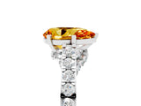 White gold Pear Cut Diamond Solitaire Ring with Pavé Band and Prong Setting_5
