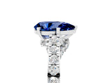 White gold Pear Cut Diamond Solitaire Ring with Pavé Band and Prong Setting_5