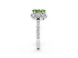 White gold Pear Cut Diamond Solitaire Ring with Shared Prong Pavé Band_2