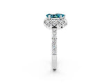 White gold Pear Cut Diamond Solitaire Ring with Shared Prong Pavé Band_2
