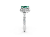 White gold Pear Cut Diamond Solitaire Ring with Shared Prong Pavé Band_2