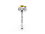White gold Pear Cut Diamond Solitaire Ring with Shared Prong Pavé Band_2