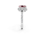 White gold Pear Cut Diamond Solitaire Ring with Shared Prong Pavé Band_2