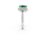 White gold Pear Cut Diamond Solitaire Ring with Shared Prong Pavé Band_2