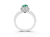 White gold Pear Cut Diamond Solitaire Ring with Shared Prong Pavé Band_3