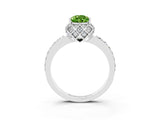 White gold Pear Cut Diamond Solitaire Ring with Shared Prong Pavé Band_3