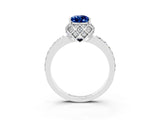 White gold Pear Cut Diamond Solitaire Ring with Shared Prong Pavé Band_3