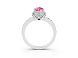 White gold Pear Cut Diamond Solitaire Ring with Shared Prong Pavé Band_3