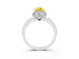 White gold Pear Cut Diamond Solitaire Ring with Shared Prong Pavé Band_3