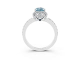 White gold Pear Cut Diamond Solitaire Ring with Shared Prong Pavé Band_3