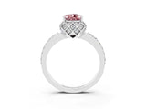 White gold Pear Cut Diamond Solitaire Ring with Shared Prong Pavé Band_3