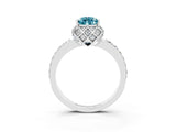 White gold Pear Cut Diamond Solitaire Ring with Shared Prong Pavé Band_3