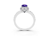 White gold Pear Cut Diamond Solitaire Ring with Shared Prong Pavé Band_3
