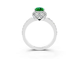 White gold Pear Cut Diamond Solitaire Ring with Shared Prong Pavé Band_3