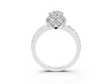 White gold Pear Cut Diamond Solitaire Ring with Shared Prong Pavé Band_3