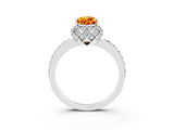 White gold Pear Cut Diamond Solitaire Ring with Shared Prong Pavé Band_3