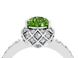 White gold Pear Cut Diamond Solitaire Ring with Shared Prong Pavé Band_4