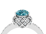 White gold Pear Cut Diamond Solitaire Ring with Shared Prong Pavé Band_4