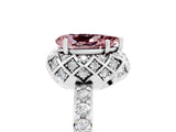 White gold Pear Cut Diamond Solitaire Ring with Shared Prong Pavé Band_5