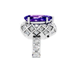 White gold Pear Cut Diamond Solitaire Ring with Shared Prong Pavé Band_5