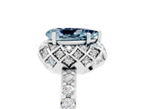 White gold Pear Cut Diamond Solitaire Ring with Shared Prong Pavé Band_5