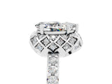White gold Pear Cut Diamond Solitaire Ring with Shared Prong Pavé Band_5