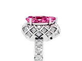 White gold Pear Cut Diamond Solitaire Ring with Shared Prong Pavé Band_5