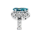 White gold Pear Cut Diamond Solitaire Ring with Shared Prong Pavé Band_5