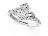 White gold Pear Cut Diamond Solitaire Ring with Side Stones and Four-Prong Setting_58