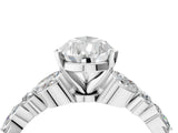 White gold Pear Cut Diamond Solitaire Ring with Side Stones and Four-Prong Setting_61